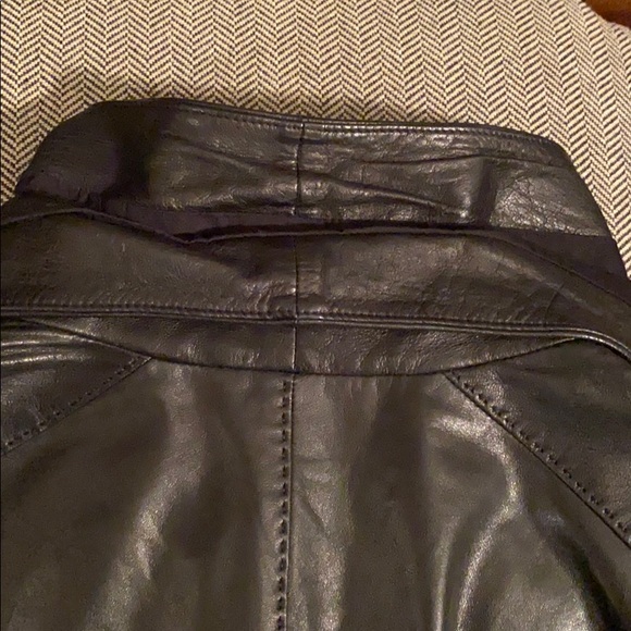 VINCE Blk Leather & wool Jacket - Picture 9 of 13